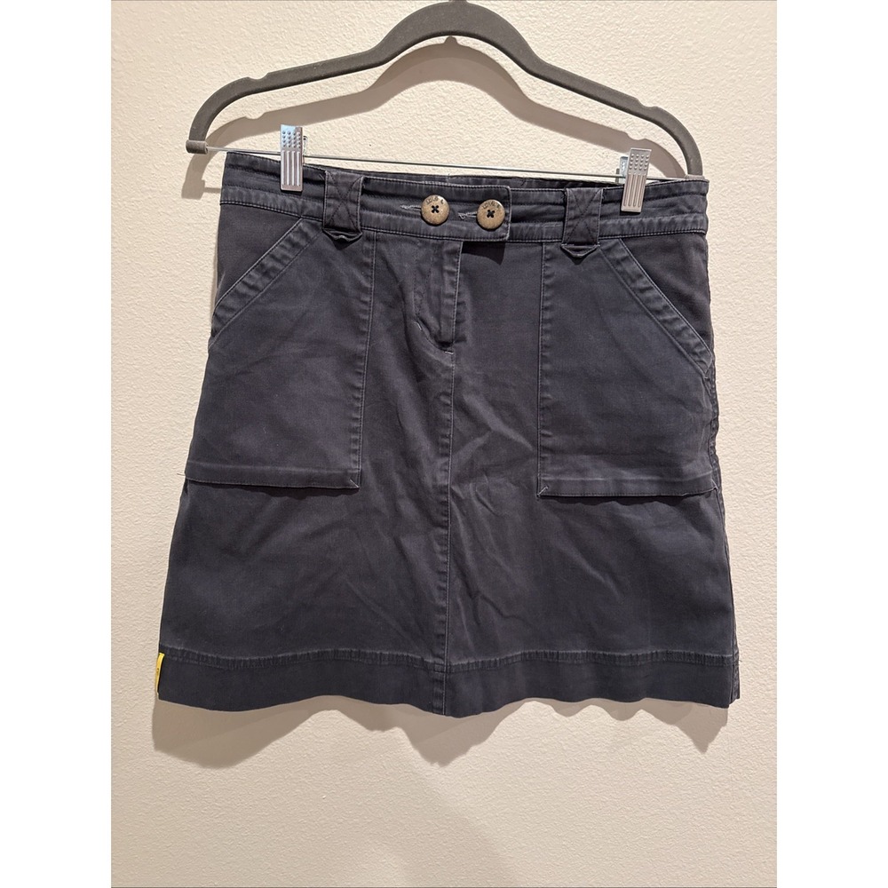 Lole Skirt Stretch Cotton Double Button Smoky Blue‎ Pockets Women's 8